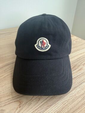 Moncler Black Baseball Cap with Tricolor Logo Patch